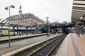 The train platform and main building at Copenhagen Central Railway Station
