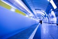 Train on platform in subway Royalty Free Stock Photo