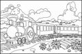 Train polar express coloring children book