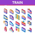 Train Rail Transport Isometric Icons Set Vector Royalty Free Stock Photo