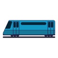 Train on rails sideview blue lines Royalty Free Stock Photo