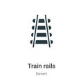 Train rails vector icon on white background. Flat vector train rails icon symbol sign from modern desert collection for mobile