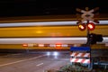 Train at railway crossing