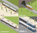 Train Railway Isometric Concept Royalty Free Stock Photo