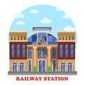 Train and railway, railroad station or depot