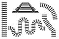 Train railway road rails constructor elements vector illustration