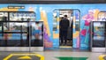 The train is ready to depart at a metro station jakarta Royalty Free Stock Photo