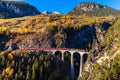 Train running on Landvasser Viaduct Royalty Free Stock Photo