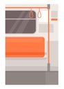 Train right side seat with handrail semi flat vector illustration Royalty Free Stock Photo