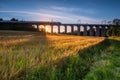 Train on River Aln Viaduct Royalty Free Stock Photo