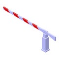 Train road barrier icon, isometric style