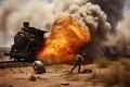 train robbers create an explosion