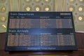 Train schedule board