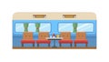 Train Seating Interior, Passenger Comfort & Commute, vector design Generative AI Royalty Free Stock Photo