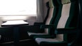 Train seats - green and gray Royalty Free Stock Photo