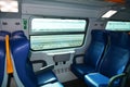 Train seats and railway Royalty Free Stock Photo