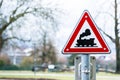 Train Sign Warning Red Caution Traffic Law Rules Triangle Metal Royalty Free Stock Photo