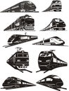 train silhouettes Royalty Free Stock Photo