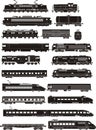 Train silhouettes Royalty Free Stock Photo