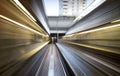 Train speeding past bridge - motion blur