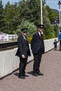 Train staff Aviemore station Strathspey Railway Scotland Royalty Free Stock Photo