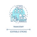 Train staff turquoise concept icon