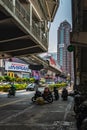 Aerial monorail train at Bukit Bintang district of Kuala Lumpur Royalty Free Stock Photo