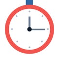 Train station clock, railroad platform time vector icon. Royalty Free Stock Photo