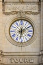 Train Station Clock. Tours. France Royalty Free Stock Photo