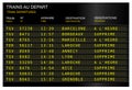 Train station departure board. France, French, Paris gare de Lyon