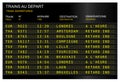 Train station departure board. France, French Paris, gare du nord