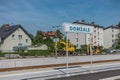 Train station Domzale, Slovenia, after renovation. Railway track change and creation of new railway platforms was at stake here in