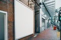 Train station with empty white billboard Royalty Free Stock Photo