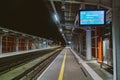 Train station at Gdansk airport GDN in Poland. railway platform of Lech Walesa Airport in Gdansk, Poland. Gdansk Airport lotnisko Royalty Free Stock Photo