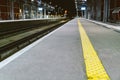 Train station at Gdansk airport GDN in Poland. railway platform of Lech Walesa Airport in Gdansk, Poland. Gdansk Airport lotnisko Royalty Free Stock Photo