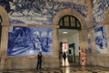 Train station hall of Porto, Portugal.