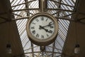 Train station interior design clock roof