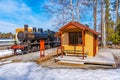 Train station at the Jamtli open-air museum in Ostersund, Sweden