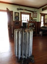 Adirondack train station vintage iron radiator heater Royalty Free Stock Photo