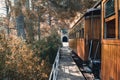 Train at the station near the tunnel