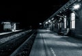 The train station at night, Harper's Ferry, West Virginia. Royalty Free Stock Photo