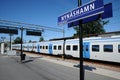 Train in the station of Nynashamn Royalty Free Stock Photo