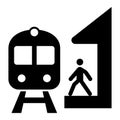 Train station platform icon. Railway or train stop Vector illustration Royalty Free Stock Photo