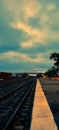 A train which goes to horizontal Royalty Free Stock Photo