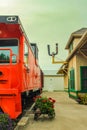 Train station and rolling stock. three Hills,Alberta,Canada