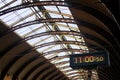 Train station roof with digital clock Royalty Free Stock Photo