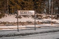 Train station sign of Schierke train station at Harz Mountains National Park, Germany Royalty Free Stock Photo