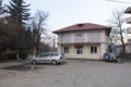 Parking lot in front of Slanic Prahova train station