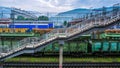 Train station slyudyanka near lake Baikal, Irkutsk, Siberian, Russia. beautiful views Royalty Free Stock Photo