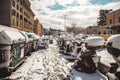 Train Station Snow Day near the Vatican